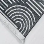 Belzig Modern Antrasit Pamuklu ve Polyester Natural Lateks Kaydırmaz Tabanlı Makine Halısı - Görsel 5