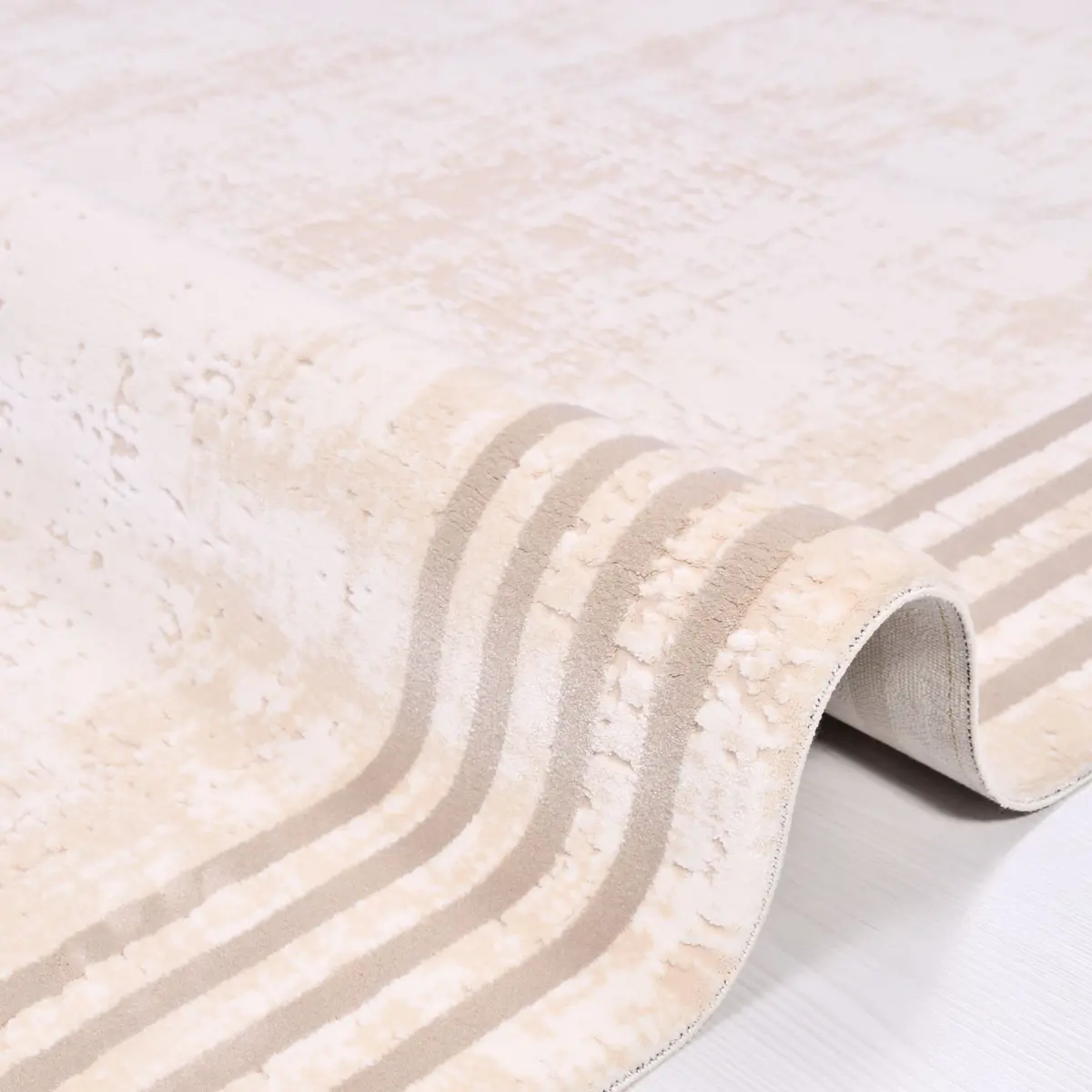 Ocosce Modern Krem Akrilik Makine Halısı - Görsel 6