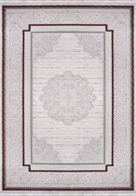 Agello Klasik Göbekli Gri Akrilik Makine Halısı