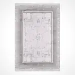 Velletri Çerçeveli Gri Akrilik Makine Halısı - Görsel 2