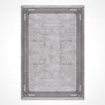 Isernia Çerçeveli Gri Akrilik Makine Halısı - Görsel 2