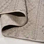 Riesa Geometrik Vizon Polyester Kaydırmaz Tabanlı Makine Halısı - Görsel 4