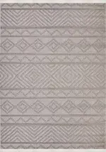 Riesa Geometrik Vizon Polyester Kaydırmaz Tabanlı Makine Halısı