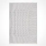 Grimma Geometrik Beyaz Polyester Kaydırmaz Tabanlı Makine Halısı - Görsel 2