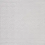 Grimma Geometrik Beyaz Polyester Kaydırmaz Tabanlı Makine Halısı