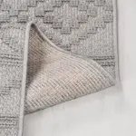 Halle Geometrik Gri Polyester Kaydırmaz Tabanlı Makine Halısı - Görsel 3