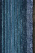 Horton Modern Mavi Yıkanabilir Polyester/Pamuk Makine Halısı - Görsel 3