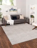 Gago Modern Bej Polyester ve Pamuklu Yıkanabilir Kaydırmaz Taban Dijital Baskı Halı - Görsel 6