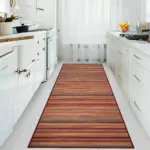 Vella Çizgili Multi Polyester ve Pamuklu Yıkanabilir Kaydırmaz Taban Dijital Baskı Halı - Görsel 4