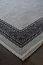 Cestas  Çerçeveli Gri Polyester Makine Halısı - Görsel 2