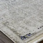 Leers Çerçeveli Bej Göbekli Akrilik Makine Halısı