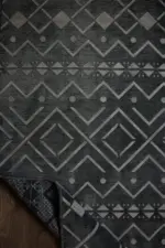 Sifor Modern Antrasit Yıkanabilir Polyester Makine Halısı - Görsel 4