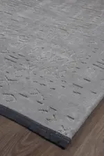 Cassis Modern Gri Yıkanabilir Polyester Makine Halısı - Görsel 2