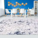 Cingia Modern Mavi Triko Akrilik Pamuk Atkılı Makine Halısı - Görsel 6