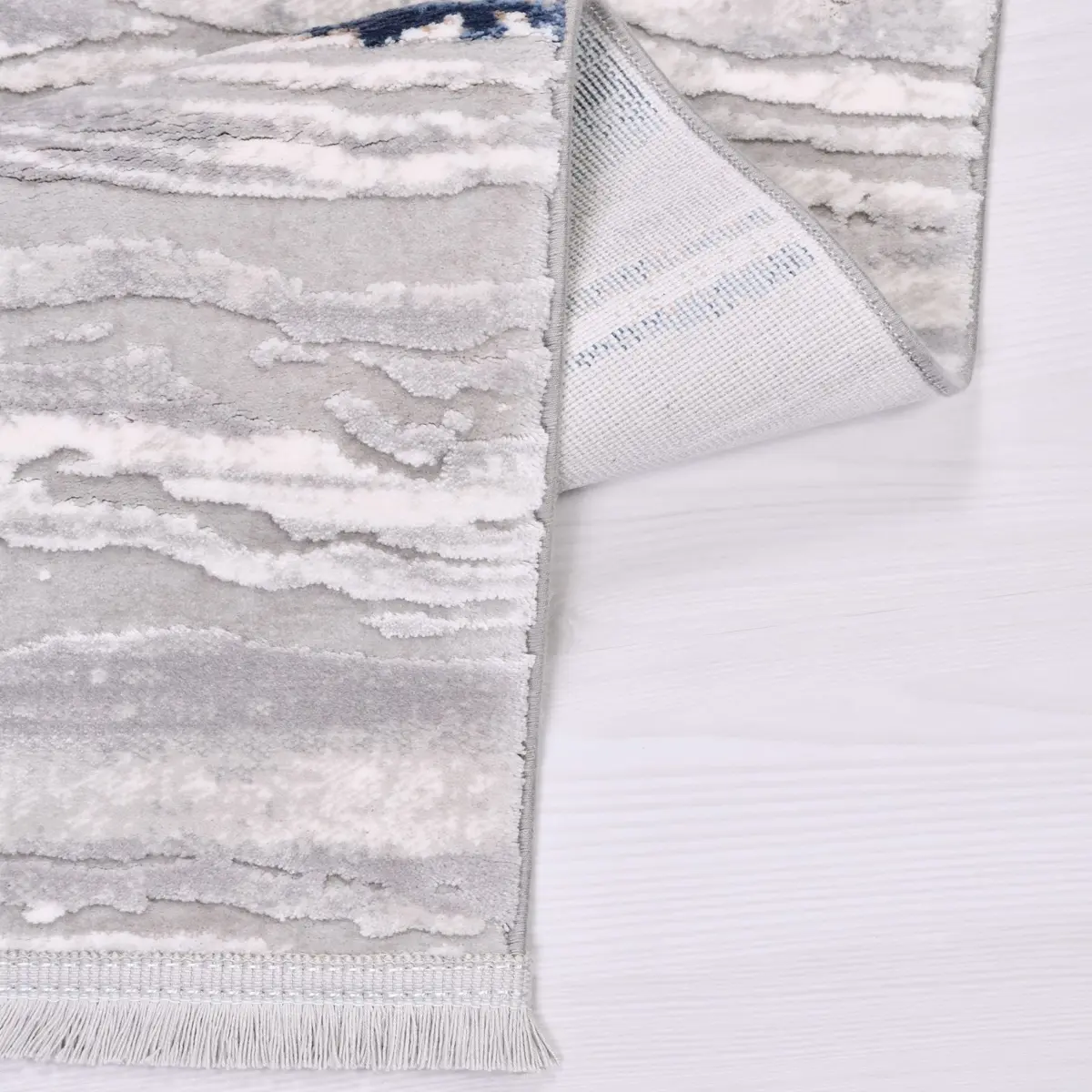 Stagno Modern Gri Triko Akrilik Pamuk Atkılı Makine Halısı - Görsel 4