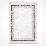 Tergu Modern Krem Polyester Kaydırmaz Taban Makine Halısı - Görsel 3