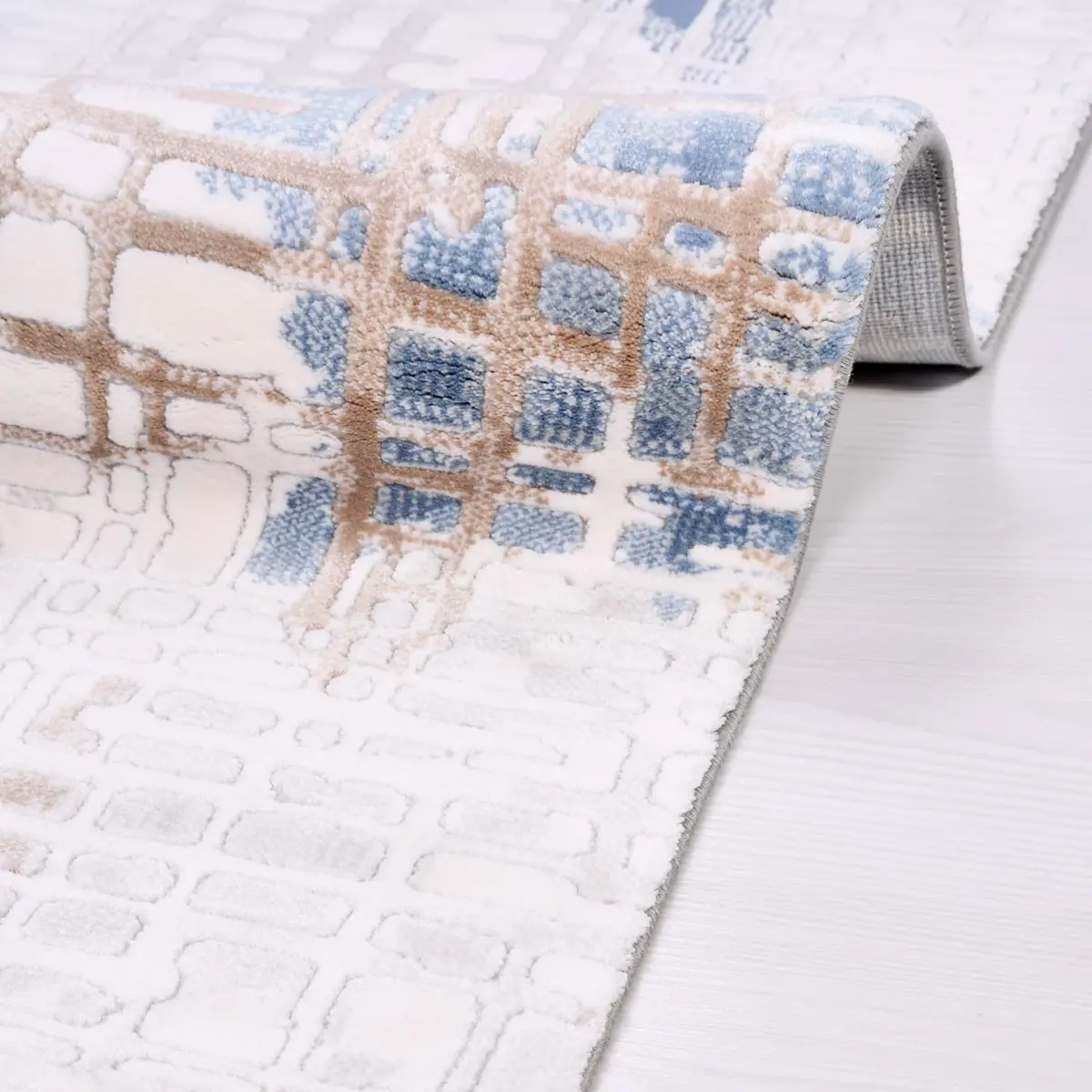 Vabarno Modern Gri Triko Akrilik Pamuk Atkılı Makine Halısı - Görsel 5