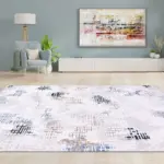 Vabarno Modern Gri Triko Akrilik Pamuk Atkılı Makine Halısı - Görsel 6