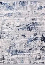 Lario Modern Mavi Triko Akrilik Pamuk Atkılı Makine Halısı