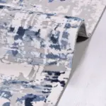 Lario Modern Mavi Triko Akrilik Pamuk Atkılı Makine Halısı - Görsel 5