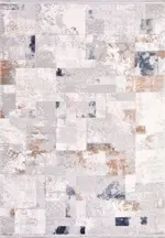 Lunio Modern Gri Triko Akrilik Pamuk Atkılı Makine Halısı