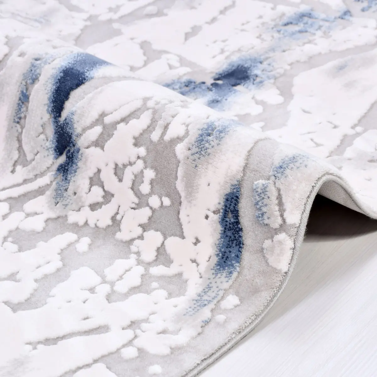 Biella Modern Gri Triko Akrilik Pamuk Atkılı Makine Halısı - Görsel 5