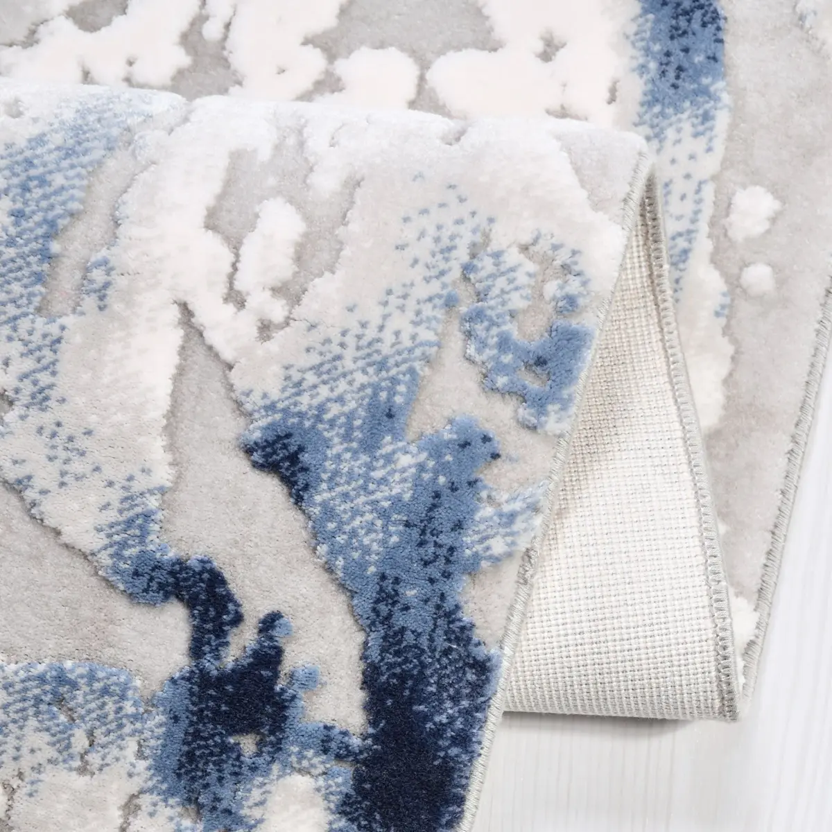 Biella Modern Gri Triko Akrilik Pamuk Atkılı Makine Halısı - Görsel 3