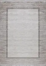 Desio Çerçeveli Bej Triko Akrilik Pamuk Atkılı Makine Halısı