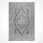 Arsizio Klasik Göbekli Gri Triko Akrilik Pamuk Atkılı Makine Halısı - Görsel 2