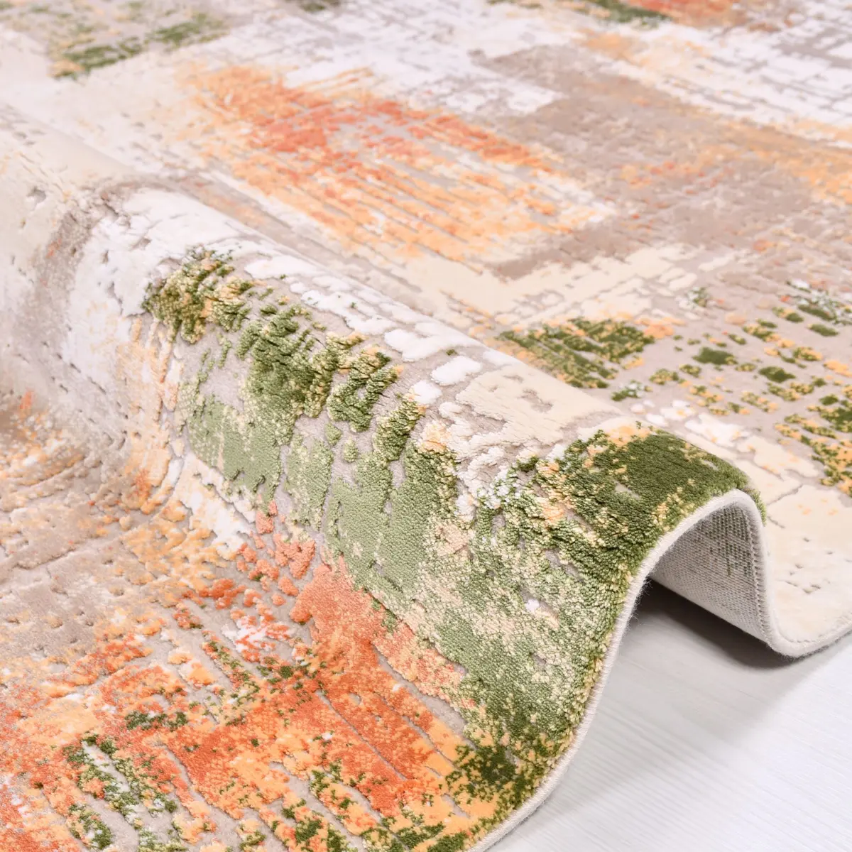 Petriolo Modern Kiremit Triko Akrilik Pamuk Atkılı Makine Halısı - Görsel 3