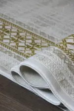 Barret Çerçeveli Krem Polyester Makine Halısı - Görsel 6