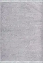 Levera Modern Gri Pamuk ve Polyester Kaydırmaz Taban Jakarlı Makine Halısı