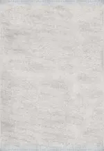 Apice Modern Beyaz Pamuk ve Polyester Kaydırmaz Taban Jakarlı Makine Halısı