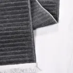 Lettere Modern Antrasit Natural Lateks Kaydırmaz Tabanlı Makine Halısı - Görsel 3