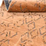 Bovino Geometrik Kahve Pamuk ve Polyester Kaydırmaz Taban Makine Halısı - Görsel 4