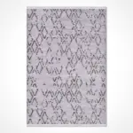 Greci Geometrik Gri Pamuk ve Polyester Kaydırmaz Taban Makine Halısı - Görsel 2