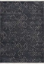 Orsara Geometrik Antrasit Pamuk ve Polyester Kaydırmaz Taban Makine Halısı