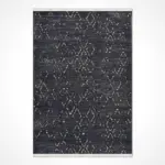 Orsara Geometrik Antrasit Pamuk ve Polyester Kaydırmaz Taban Makine Halısı - Görsel 2