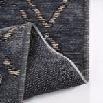 Orsara Geometrik Antrasit Pamuk ve Polyester Kaydırmaz Taban Makine Halısı - Görsel 4