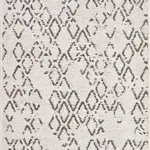 Celenza Geometrik Beyaz Pamuk ve Polyester Kaydırmaz Taban Makine Halısı