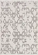 Celenza Geometrik Beyaz Pamuk ve Polyester Kaydırmaz Taban Makine Halısı