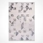Teverola Geometrik Krem Akrilik Makine Halısı - Görsel 2