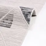 Teverola Geometrik Krem Akrilik Makine Halısı - Görsel 4