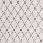 Fonti Modern Beyaz Pamuk ve Polyester Kaydırmaz Taban Makine Halısı