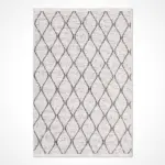 Fonti Modern Beyaz Pamuk ve Polyester Kaydırmaz Taban Makine Halısı - Görsel 2