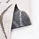 Fonti Modern Beyaz Pamuk ve Polyester Kaydırmaz Taban Makine Halısı - Görsel 3