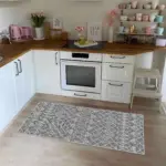 Lesse Geometrik Gri Polyester ve Pamuklu Yıkanabilir Kaydırmaz Taban Dijital Baskı Halı - Görsel 4