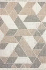 Viano Modern Krem,Vizon,Gri Polyester Makine Halısı