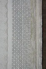 Hart Çerçeveli Krem Vizon Çizgili Akrilik Makine Halısı - Görsel 3