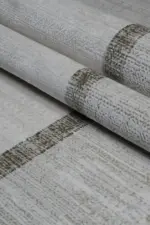 Naveil Çerçeveli Krem Kahve Çizgili Akrilik Makine Halısı - Görsel 7